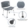 Flash Furniture 15" L, Aluminum, Plastic, Plastic: Polyethylene, Rubber, Gray Bath & Shower Chair, Aluminum DC-HY3501L-GRY-GG